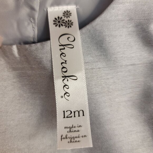 Cherokee Silver Sleeveless Dress Rosette & Bow Size 12M Tulle Party Dress - Picture 5 of 6